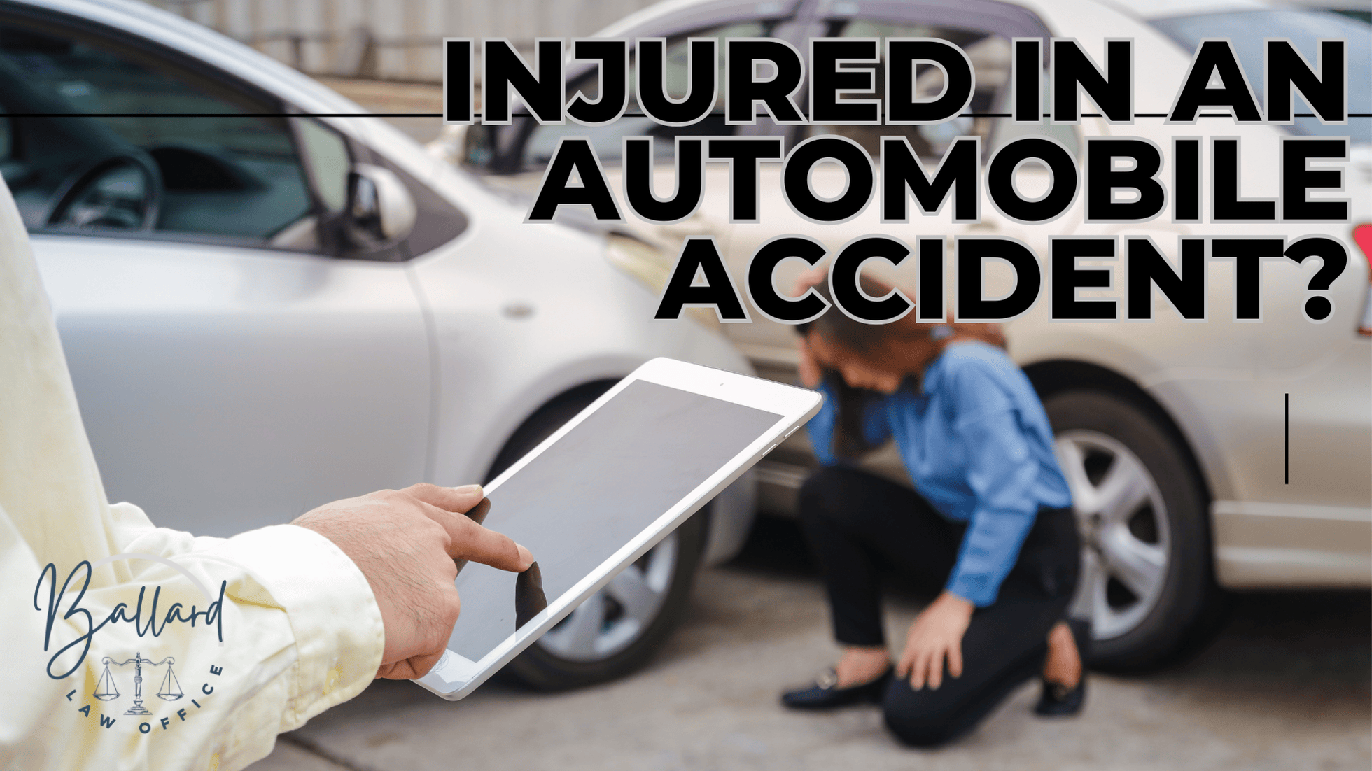 Insurance adjuster at an automobile accident scene