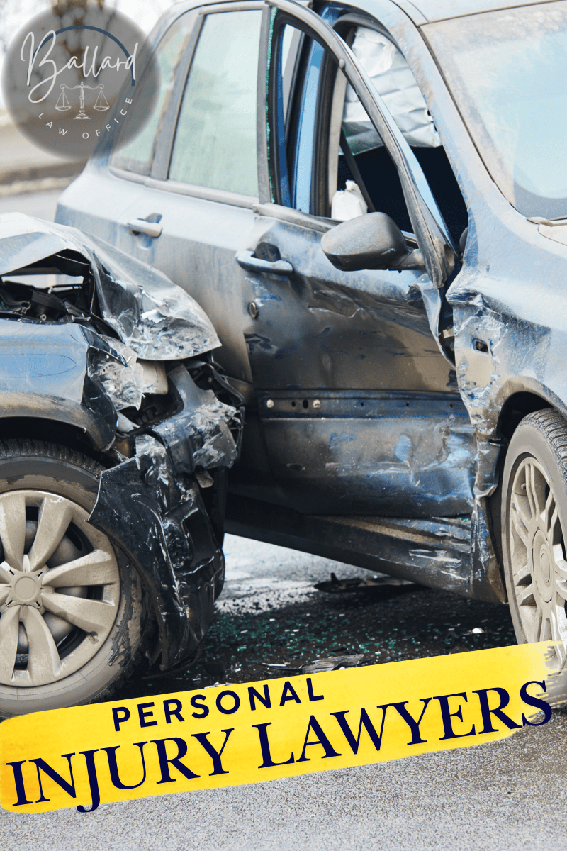Two Damaged cars from side impact crash